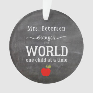 Teacher name personalized quote blackboard ornament