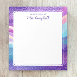 Teacher Name Rainbow Pastel Waves Notepad<br><div class="desc">Add a vibrant touch to your teaching journey with our Teacher Name Rainbow Pastel Waves Notepad. Bursting with a spectrum of pastel colours – pink, purple, teal, and blue – this notepad embodies the joy and creativity of education. Featuring the phrase "From the Desk of" and a personalized name template,...</div>