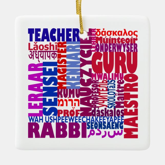 Teacher Names Ceramic Ornament (Front)