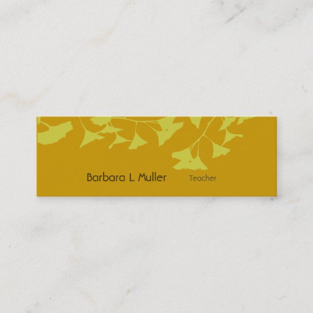 Teacher Nature Ginkgo Mini Business Card (Front)