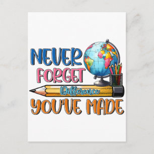 Teacher Never Forget Difference You Have Made Holiday Postcard