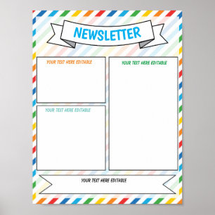 Teacher Newsletter editable template Poster