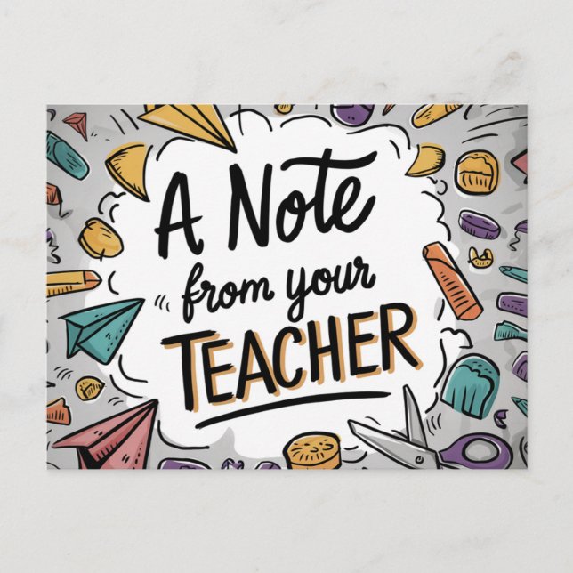 Teacher Note – Welcome Back to School Postcard (Front)