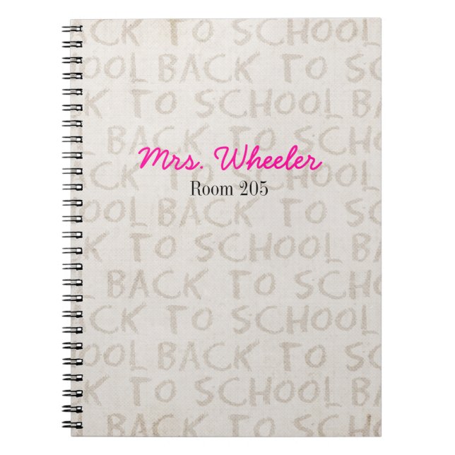 Teacher Notebook Back To School Spiral Book (Front)
