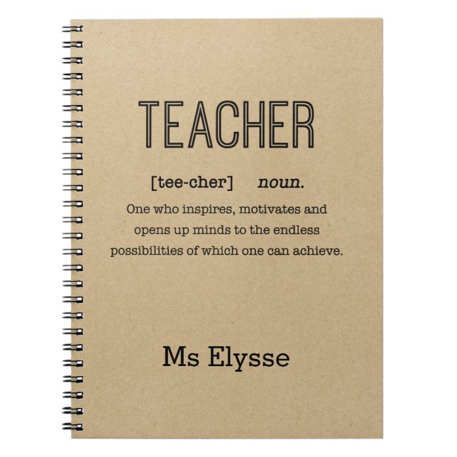 Teacher Notebooks - Rustic Kraft Definition (Front)
