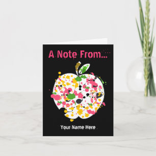 Teacher Notecard — Paint Splatter Apple