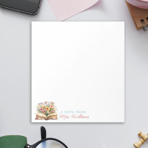 teacher notepad personalized watercolor book