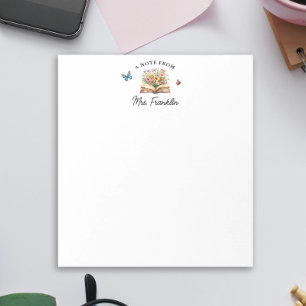 teacher notepad personalized watercolor book