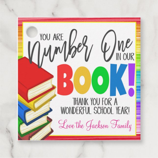 Teacher Number One Gift Tags (Front)