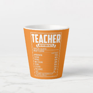 Teacher Nutrition Facts Latte Mug