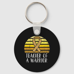 Teacher Of A Warrior Childhood Cancer Awareness  Keychain