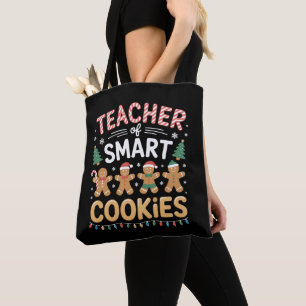 Teacher Of Smart Cookies Christmas Gingerbread Tote Bag
