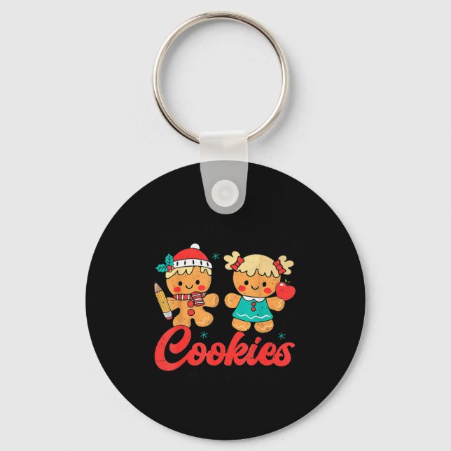 Teacher Of Smart Cookies Cute Gingerbread Teacher  Keychain (Front)