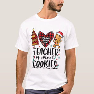 Teacher of Smart Cookies Funny Christmas Buffalo P T-Shirt