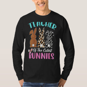 Teacher Of The Cutes Bunnies Leopard Rabbit Bunny T-Shirt