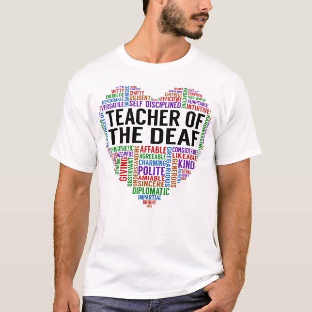 Teacher Of The Deaf Heart T-Shirt (Front)