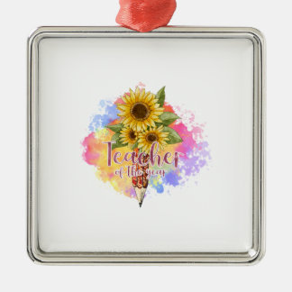 Teacher Of The Year Metal Ornament