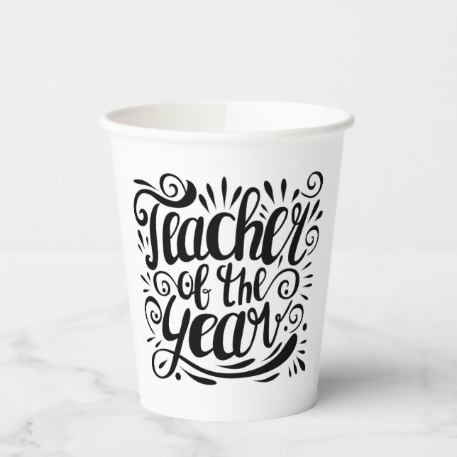 Teacher of the Year Paper Cups (Left)