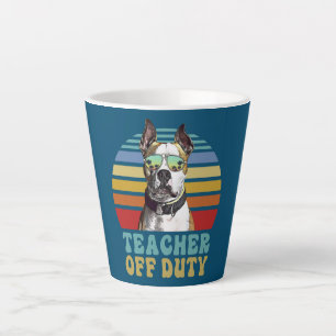 Teacher Off Duty American Staffordshire Terrier Latte Mug