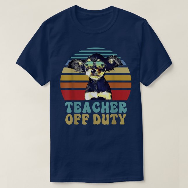 Teacher Off Duty Funny Toy Fo Terrier Dog Summer  T-Shirt (Design Front)