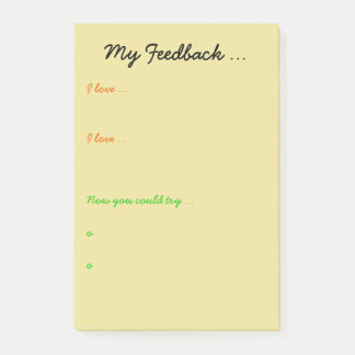 Teacher or student feedback post-it notes