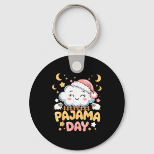 Teacher Pajama Day Shirt, Funny Cloud Sleever Scho Keychain
