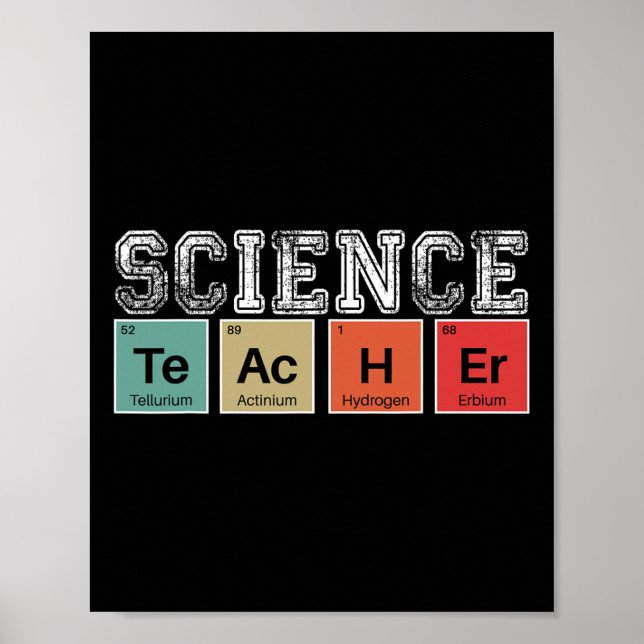 Teacher Periodic Table Back To School Teachers  Poster (Front)