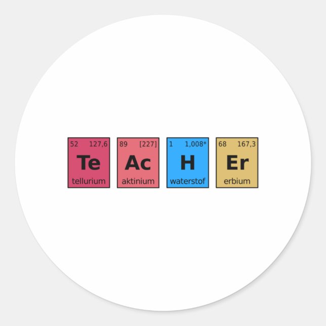 Teacher Periodic Table Classic Round Sticker (Front)