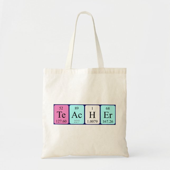 Teacher periodic table name tote bag (Front)
