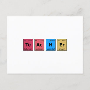 Teacher Periodic Table Postcard