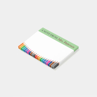 Teacher Personalized Color Pencil Post It Notes