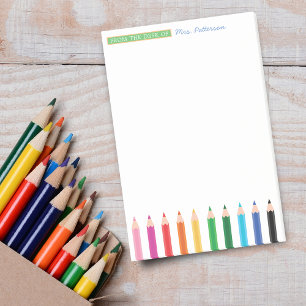 Teacher Personalized Colour Pencil Post-it Notes