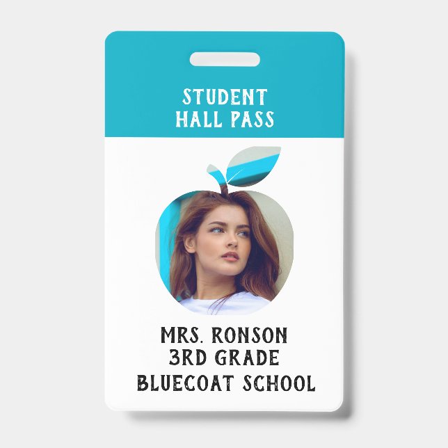 Teacher Photo Apple School  or student pass Badge (Front)