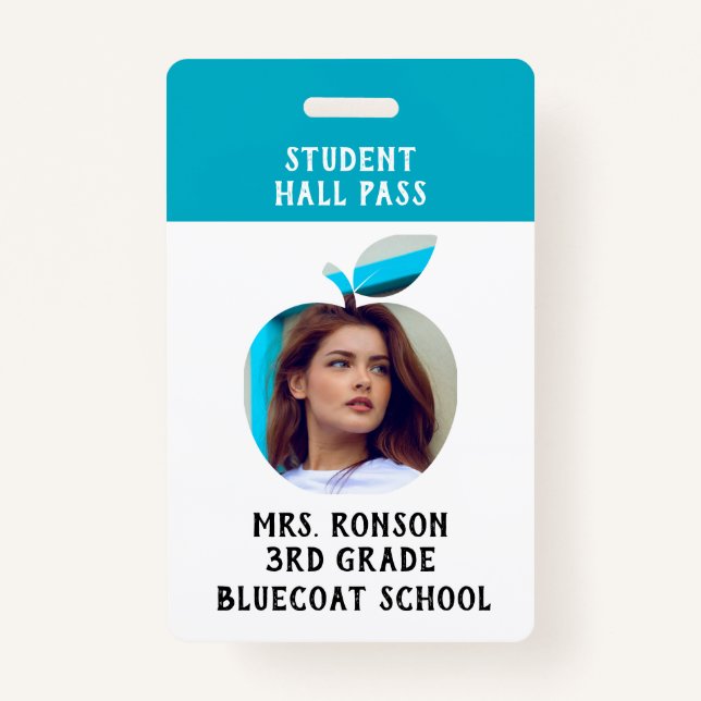 Teacher Photo Apple School  or student pass Badge (Front)