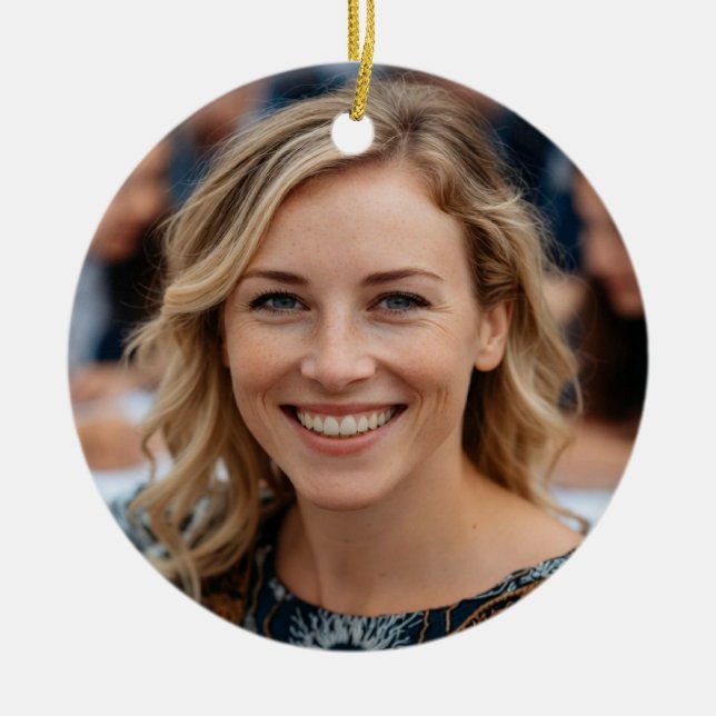 Teacher Photo Customize Personalize Ceramic Ornament (Front)