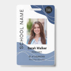 Teacher photo ID of an employee student dusty blue