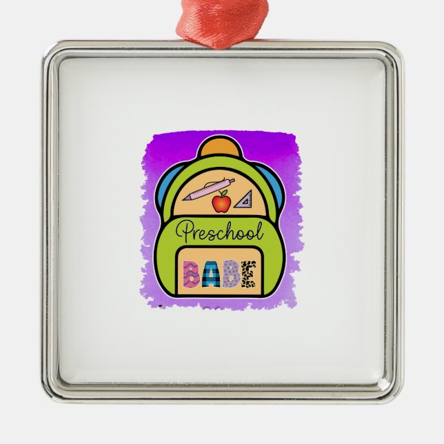 Teacher Preschool Babe Metal Ornament (Front)