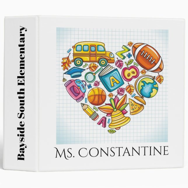 Teacher / Principal School Binder - See Back (Front/Spine)