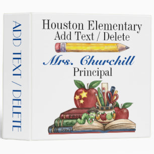 Teacher / Principal School Binder White Background
