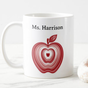 Teacher Professor Custom Name Red Apple Gift Coffee Mug