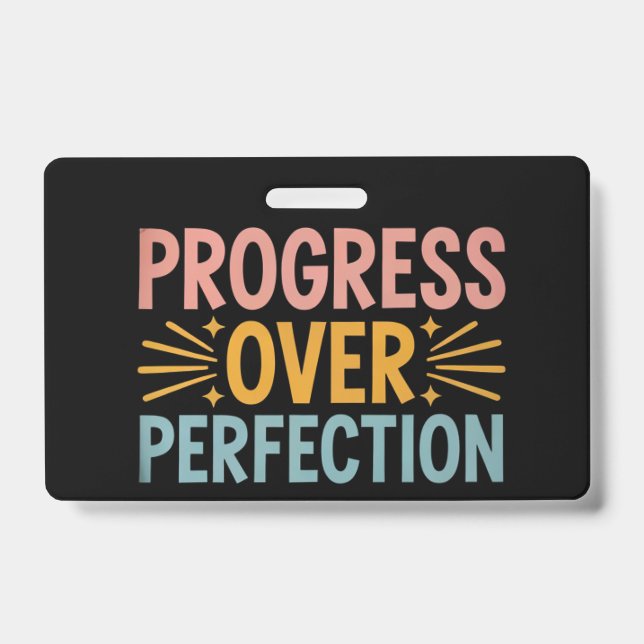 Teacher Progress Over Perfection Back to School  Badge (Front)