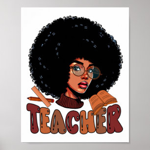 Teacher Proud Job Team Costume Afro Man Black Hist Poster
