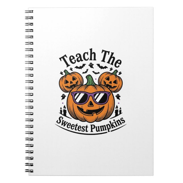Teacher Pumpkin Shirt Cute Halloween Class Design_ Notebook (Front)