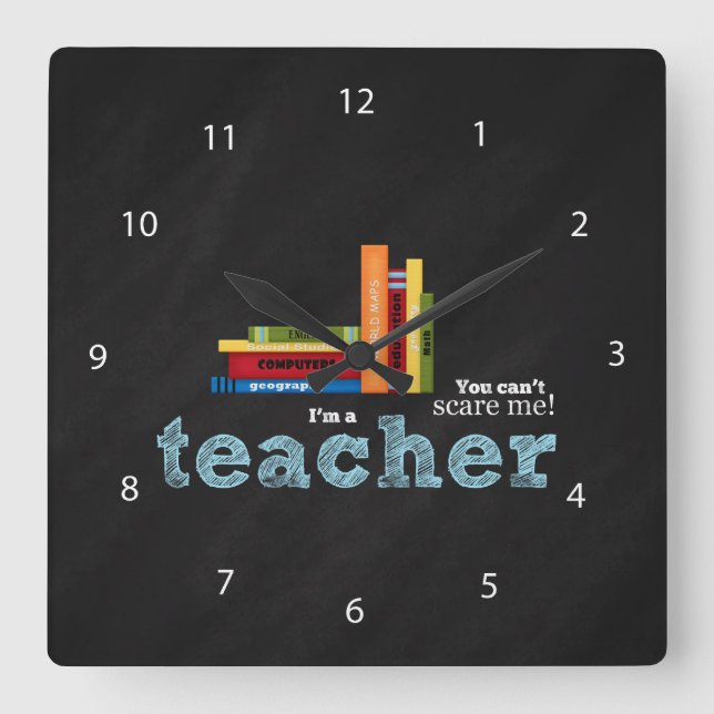Teacher quote square wall clock (Front)