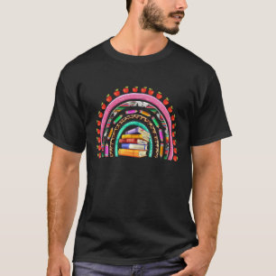 Teacher Rainbow Leopard Apple Books Rainbow T-Shirt