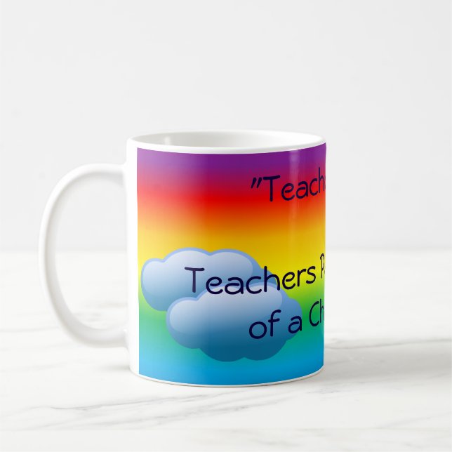 Teacher Rainbow Mug Coffee Mug Cup (Left)