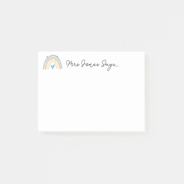 teacher rainbow retirement post-it notes (Front)