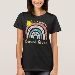 Teacher Rainbow Second Grade Back To School T-Shirt