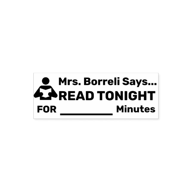 Teacher “READ TONIGHT” Self Inking Stamp (Design)