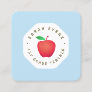 Teacher Red Apple Business Card